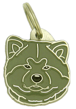 AKITA INU GRIS <br> (Médaille chien, gravure gratuite)